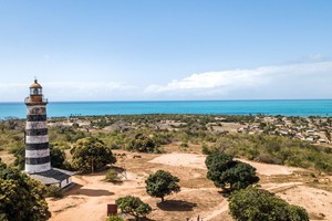 Lighthouse overlooking village